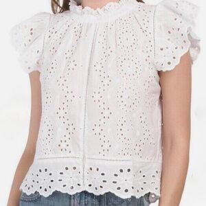 Jennifer & Grace White Lace Crop Shirt